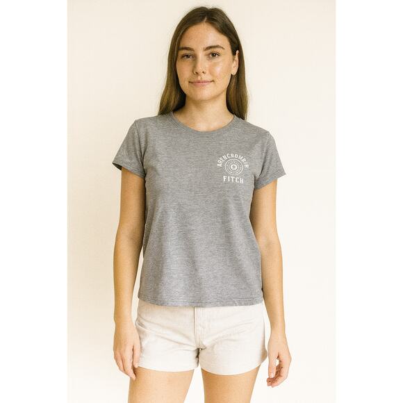 Abercrombie & Fitch Women's Crewneck Pullover T-Shirt Short Sleeves Gray Size M - Picture 1 of 7